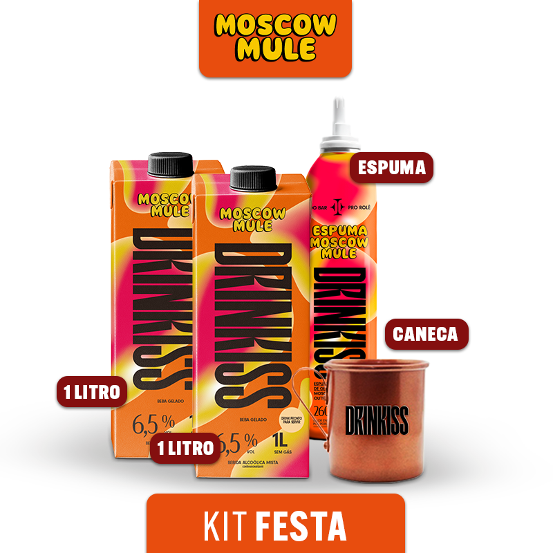 2 Moscow Mule 1L + 1 Espuma + 1 Caneca :: Gengibre, Limão e Vodka