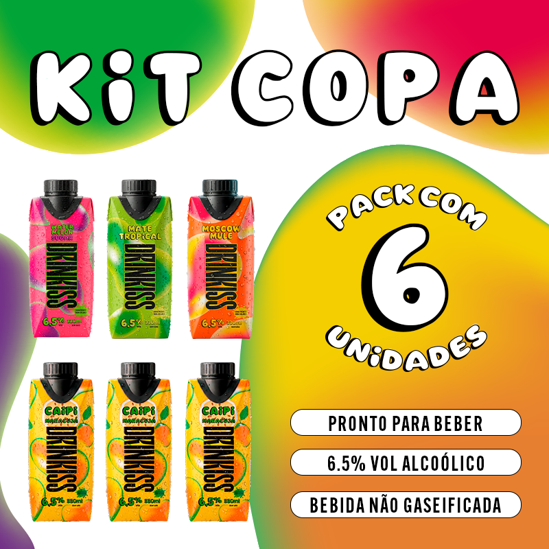 KIT COPA - 1 Moscow Mule + 1 Mate Tropical + 1 Açúcar de Melancia + 3 Caipi Maracujá