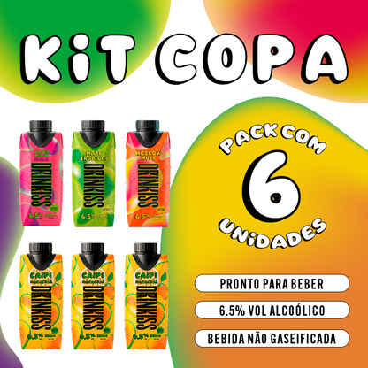 KIT COPA - 1 Moscow Mule + 1 Mate Tropical + 1 Açúcar de Melancia + 3 Caipi Maracujá