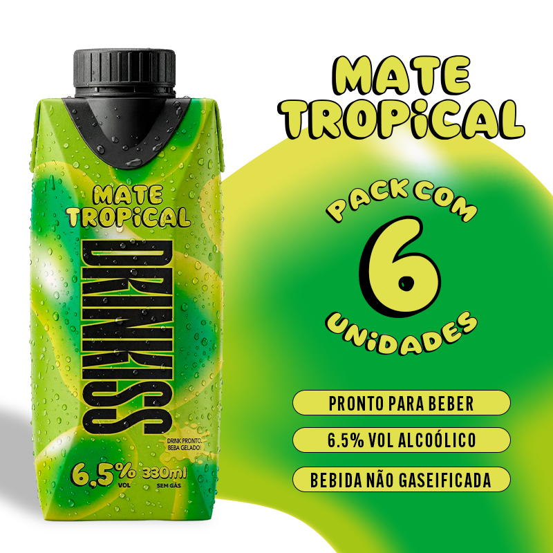 Mate Tropical - 330 ml :: Chá Mate, Limão e Vodka